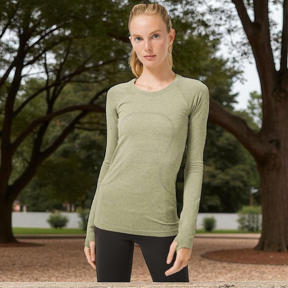 Lululemon Swiftly Tech Long Sleeve 2.0 in Asphalt Grey / Lemon Vibe Sz 8